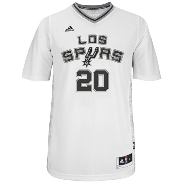 noches enebea spurs #20 manu ginobili white jersey front